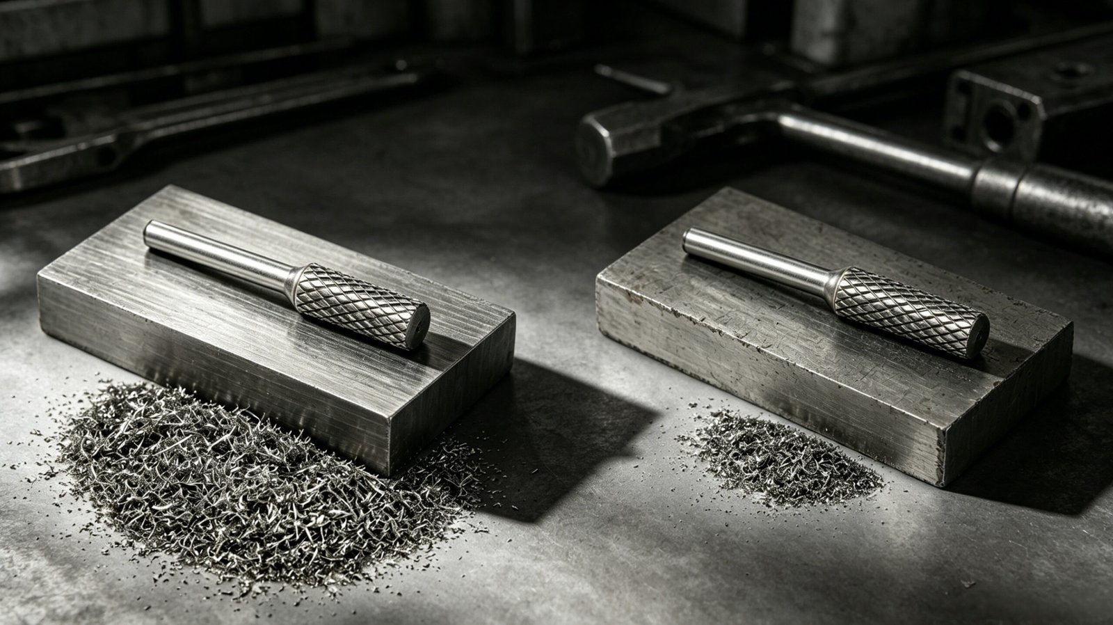 Comparison chart of different burr materials